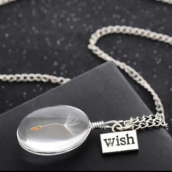 Dandelion Necklace Wish Charm - Picture 3 of 3